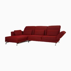 Wine Red Brühl Moule Fabric Corner Sofa with Function