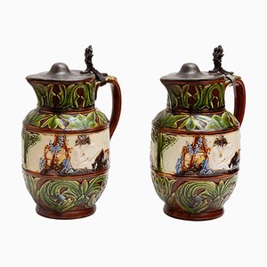 Pottery Jugs from Imperiale Royale, NIMY, Belgium, Set of 2
