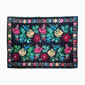 Bohemian Romanian Rug with Floral Design