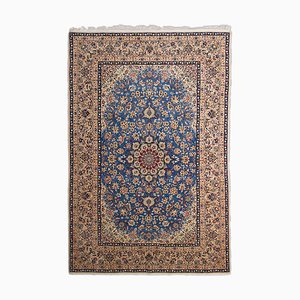 Beigefarbener Isfahan Teppich mit floralem Muster in Beige