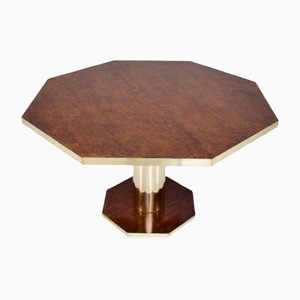 Octagonal Table in Magnifying Glass & Brass