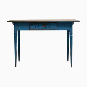 19th Century Swedish Gustavian Style Blue Country Desk