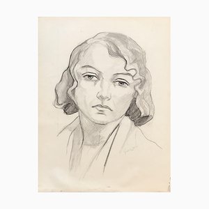 Stéphanie Caroline Guerzoni, Portrait de femme, 1922, Kohle auf Papier