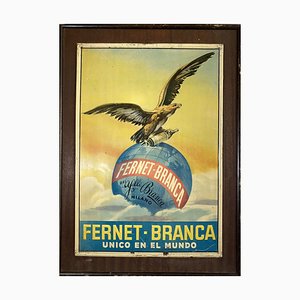 Antikes Fernet-Branca Milano Blechschild