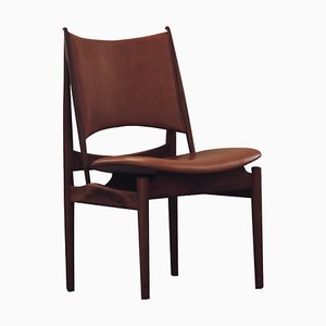 Ägyptischer Stuhl aus Holz & Leder von Finn Juhl für Design M