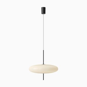 Lampe Modèle 2065 avec Diffuseur Blanc et Quincaillerie Noire par Gino Sarfatti