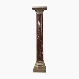 19th Century Red and Grey Marble Column