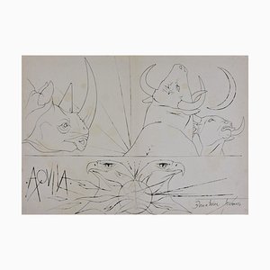 Pierre-Yves Trémois, Sienne, Aquila, Dry Point, 1963