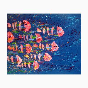 Hayvon, Poissons Fishes, 2021, Mixed Media on Canvas
