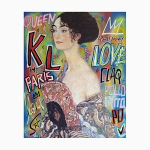 Spaco, Klimt Girl, 2021, Mixed Media on Canvas