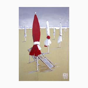Michèle Kaus, At the Beach, 2021, Acrílico sobre lienzo