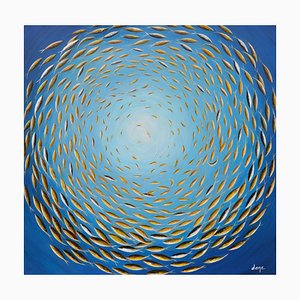 Dany Soyer, The Circle of Yellow Fish, 2022, Acrylic on Canvas