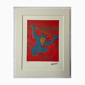 After Andy Warhol, Red Monkey, Grano Lithograph