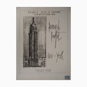 Bernard Buffet, New York, The Empire State Building, 1959, incisione originale