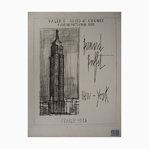 Bernard Buffet, New York, The Empire State Building, 1959, Original Radierung