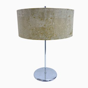 Lampada da tavolo in sughero e metallo cromato, anni '60