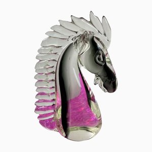 Cabeza de caballo de cristal de Murano, años 50