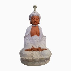 Lámpara escultural de Buda grande de cerámica, años 70
