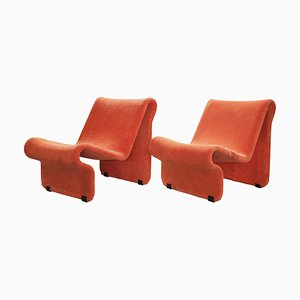 Vintage Sculptural 099 Lounge Chairs by Jan Dranger & Johan Huldt for Ab Effkå Furniture, Set of 2
