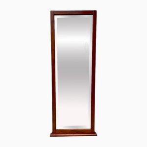 Art Deco Wall Mirror in Mahogany with Bevelled Glass