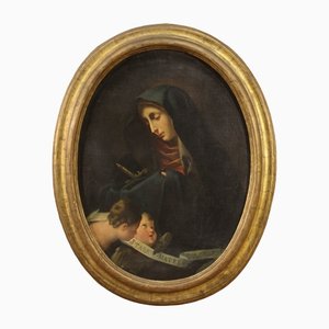 Muttergottes des Leidens, 18. Jh., Öl auf Leinwand, Gerahmt