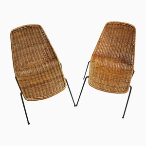 Wicker Chairs, 1950, Set of 2