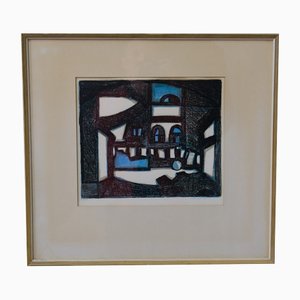 Max Gregor Carlsson, 1950s, Abstract Lithograph, Framed