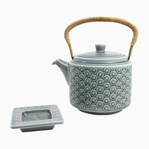 Vintage Danish Azur Stoneware Teapot by Jens H. Quistgaard for Kronjyden, 1960s, Set of 2