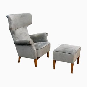Model FH 8023 Wingback Hammer Chair by Fritz Hansen for Dania 1950, Set of 2