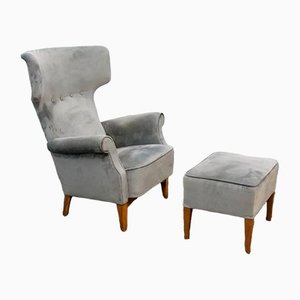 Set of Model FH 8023 Wingback Hammer Chair by Fritz Hansen for Dania 1950