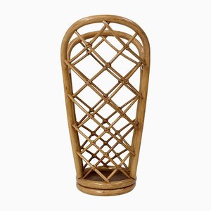 Bamboo & Wicker Umbrella Stand, Italy, 1970