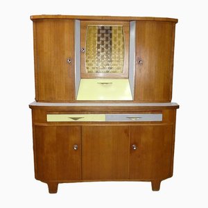 Small Wood & Resopal Kitchen Cabinet, 1950s