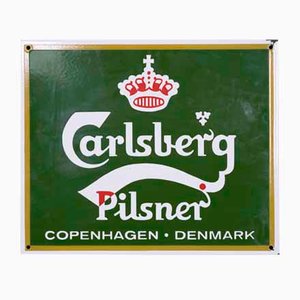 Enamel Advertising Sign Carlsberg Beer, Denmark, 1950s