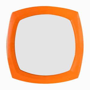 Vintage Orange Plastic Mirror, 1970s