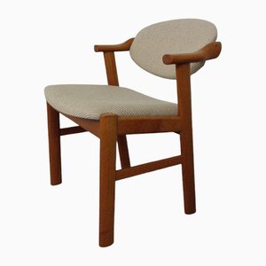 Danish Teak & Beige Wool Chair by Schou Andersen, 1960s