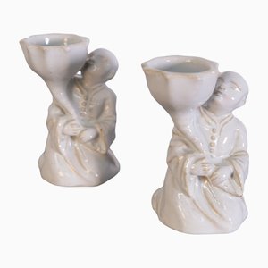 Vintage Chinese Candleholders in Ceramic, Set of 2