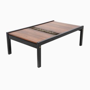 T68 Coffee Table in in Wood and Brass by Osvaldo Borsani & Eugenio Gerli for Tecno