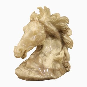 Italienische Pferdekopf Skulptur, Onyx