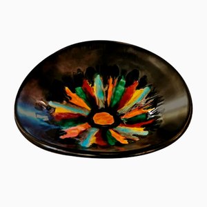 French Saint-Clement Style Multicolor Glazed Ceramic Table Centerpiece