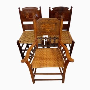 Antique Vierwälder Wedding Chairs, Set of 3