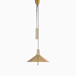Mid-Century Brass Ceiling Lamp by T.H. Valentiner, 1960s