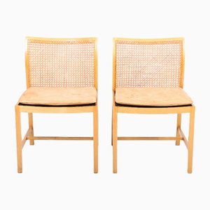 Midcentury Danish Side Chairs in Ash & Cognac Leather, 1960s, Set of 2