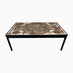 Art Coffee Table with Tiles, 1970s