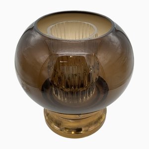 Lámpara de mesa de vidrio y latón de Carl Fagerlund para Orrefors