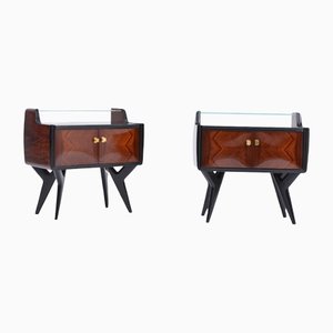 Mid-Century Italian Nightstands with Sculptural Base, Set of 2