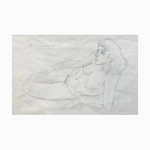 Emile-François Chambon, Jeune Femme nue, 1957, Bleistift auf Papier