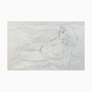 Emile-François Chambon, Jeune Femme nue, 1957, Lápiz sobre papel
