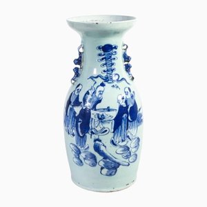 Vase en Céramique Bleu et Blanc, Chine