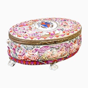 Italian Porcelain and Painted Porcelain Jewelry Box