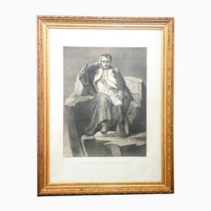 CJ Fuhr & JA Lafosse, Napoléon à Sainte-Hélène, 1859, Lithographie, Encadrée